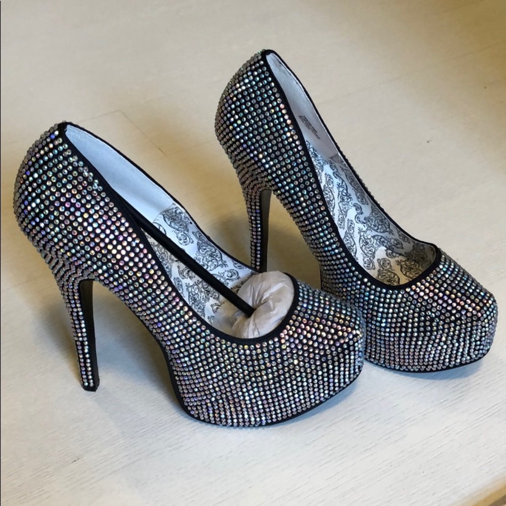 Rhinestone pumps